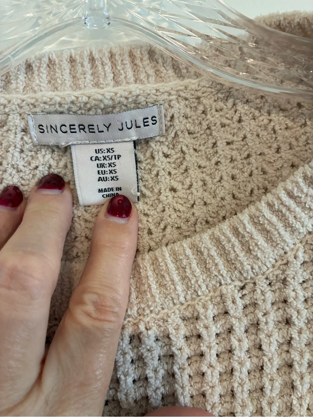 Sincerly Jules Beige Waffle-Knit Lounge Set - Top & Shorts